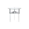 Mesa Lateral Braddoni De Cristal Detalle Metal Marca Ashley Furniture