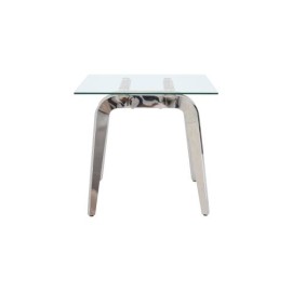 Mesa Lateral Austin Base De Metal Con Cristal