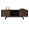 Mueble Para Tv Yuba De Madera De Nogal Color Café 160 Cm De Largo