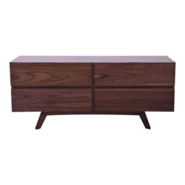 Mueble Para Tv Zamara De Madera De Nogal Color Café 140 Cm De Largo