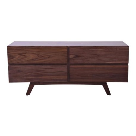 Mueble Para Tv Zamara De Madera De Nogal Color Café 140 Cm De Largo