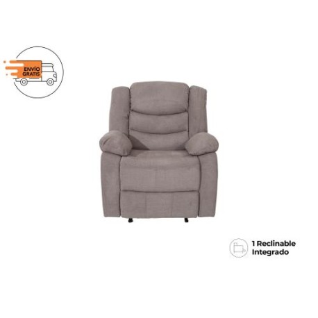 Sillón Reclinable Milán Eléctrico De Tela Color Taupe