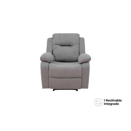 Sillón Reclinable Cloe Eléctrico De Tela Color Gris